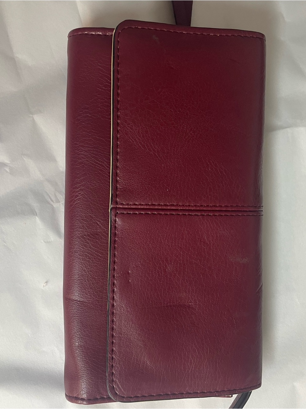 Women's Leather Wallet Clutch in Burgundy